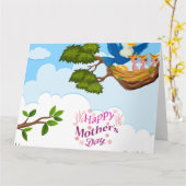 マザーバ食べ物を与えードズチックス – 自然イラストレーション カード (黄色い花)