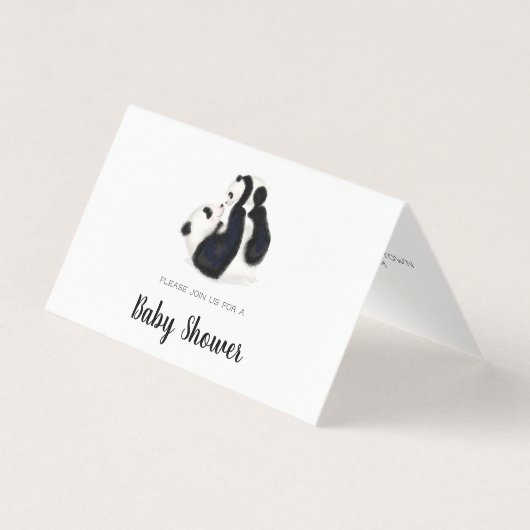 マザーパンダと子どものベビーシャワーの招待状 (正面)