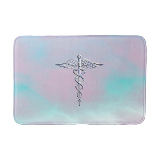 マザーパールデコールのカドゥセウス医療シンボル バスマット (正面)