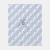 マザーパールデコールのカドゥセウス医療シンボル フリースブランケット (正面)