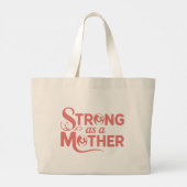 マザーピンクとして強い – フェミニスト引用文エコバッグ ラージトートバッグ (裏面)