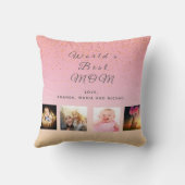 マザーピンクの写真コラージュ クッション (裏面)