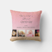 マザーピンクの写真コラージュ クッション (正面)