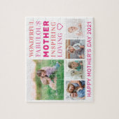 マザーファミリーフォトコラージュモダンタイポグラフィ ジグソーパズル (縦)