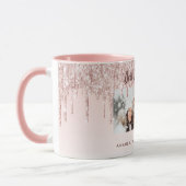 マザーフォトグリッター赤面ピンク マグカップ (左)