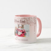 マザーフォトグリッター赤面ピンク マグカップ (正面右)