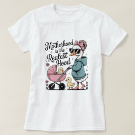 マザーフッド リアリスト フッド ダック ママ おもしろTシャツ Tシャツ
