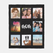 マザーブラックシルバー写真集版ママ フリースブランケット (正面)