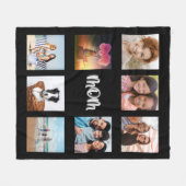 マザーブラックシルバー写真集版ママ フリースブランケット (正面(横))