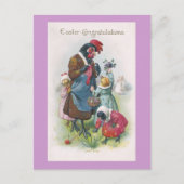 マザーヘンとチックスヴィンテージイースター シーズンポストカード (正面)