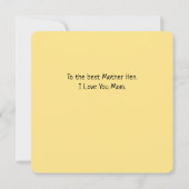 マザーヘンアドバイスマザーズデイカスタムメッセージ (裏面)