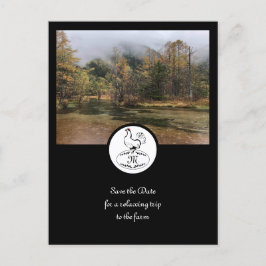 マザーヘンシルエットシルエットモノグラムw写真 インビテーションポストカード