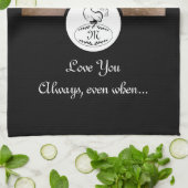 マザーヘンネスティングwモノグラム卵写真 キッチンタオル (折り畳み)