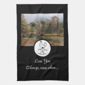 マザーヘンネスティングwモノグラム卵写真 キッチンタオル (縦)