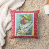 マザーヘン、卵&チックス鶏の装飾用クッション赤 クッション (ブランケット)