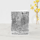 マザーベアとカッブ カード (黄色い花)