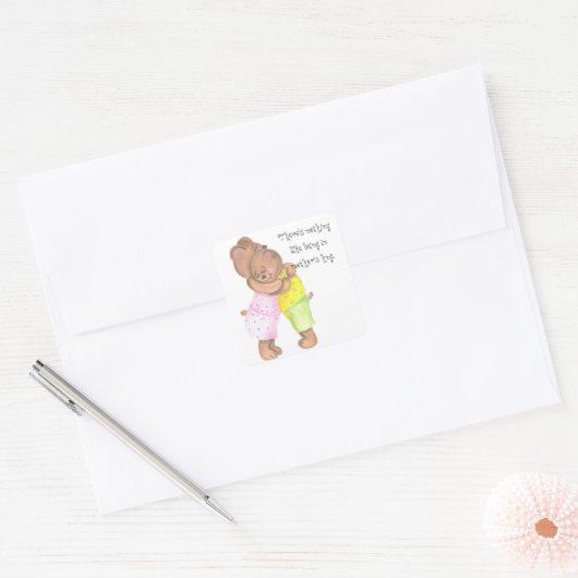 マザーベアと彼女の赤ちゃんショーの愛 スクエアシール (封筒)