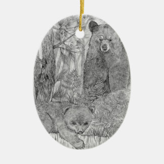 マザーベアーウォッチングキューブ セラミックオーナメント