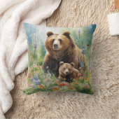 マザーベアーカッブフィールド絵画の花 クッション (ブランケット)