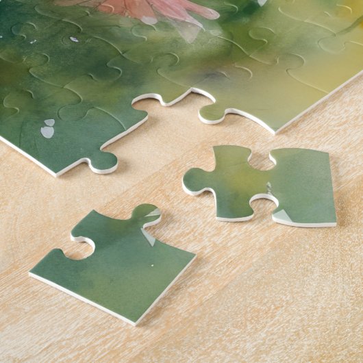 マザーベアーカッブフィールド絵画の花 ジグソーパズル (側面)