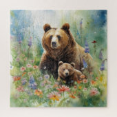 マザーベアーカッブフィールド絵画の花 ジグソーパズル (縦)