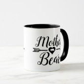 マザーベアーローハート付き黒 マグカップ (正面右)