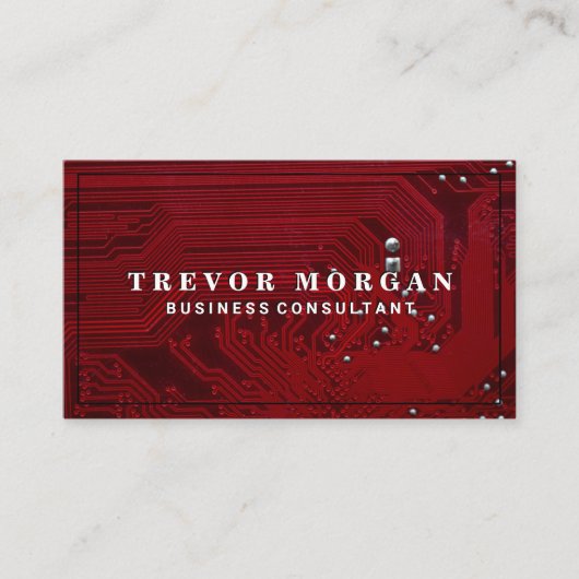 マザーボード |マイクロチップ（赤） |技術 名刺 (正面)