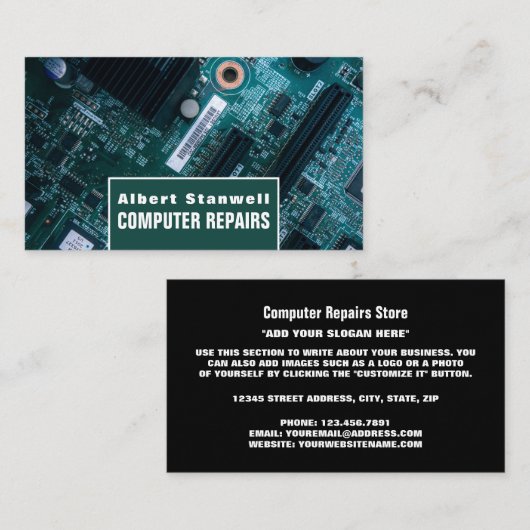 マザーボード、IT、コンピュータ 名刺 (正面/裏面)