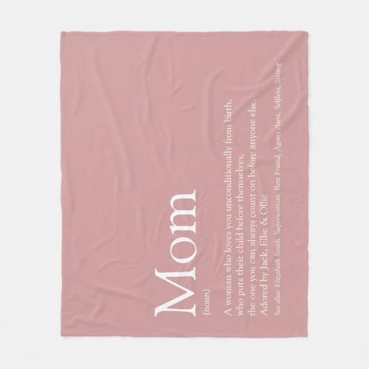 マザーマムデフィニションダスティバラピンク フリースブランケット (正面)