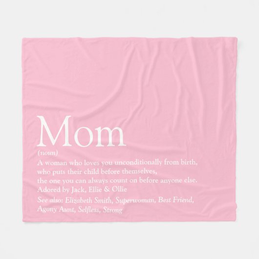 マザーマムーム定義おもしろいクールピンク フリースブランケット (正面(横))