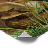 マザーマークトウェインキツネアートアンティーク辞書ページ ポスター (角)