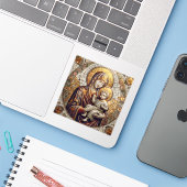 マザーマ賛美リーとベビーイエス | クリスマス シール (ノートパソコンとiPhone)