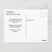 マザーマ賛美リーとベビーイエス | クリスマス ポストカード (裏面)