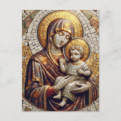 マザーマ賛美リーとベビーイエス | クリスマス ポストカード (正面)