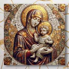 マザーマ賛美リーとベビーイエス | レリゴウス メタルプリント