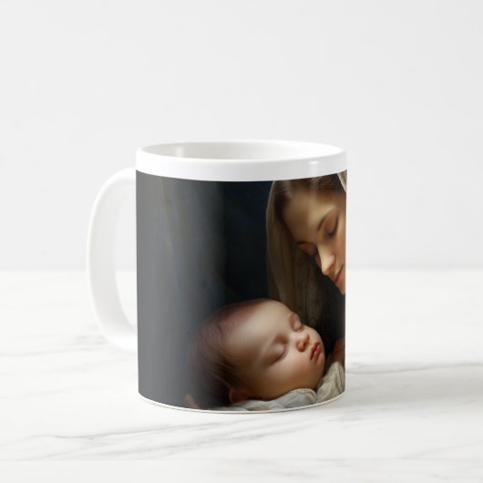 マザーメアリーとベビーイエズバージョン1 コーヒーマグカップ (正面左)