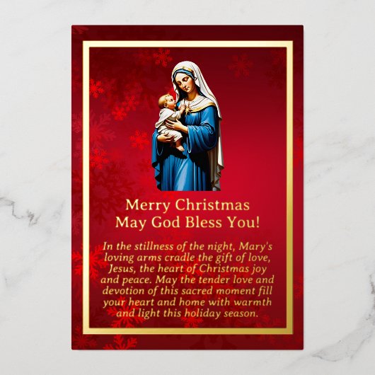 マザーメアリーとベビーイエズフォイルカード 箔シーズンカード (正面)