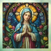 マザーメアリーカラフルステンドグラスヴァージンメアリー ウィンドウサイン (シート3)