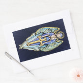 マザーメアリーガーディアンエンジェルクロスデザイン 長方形シール (封筒)