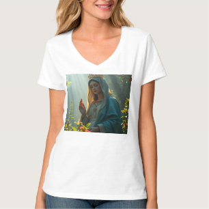 マザーメアリークイーン天国女子VネックTee Tシャツ