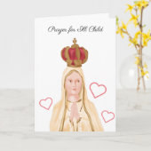 マザーメアリー祈りの言葉フォーイルチルド&フォールド カード (黄色い花)