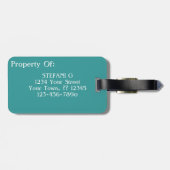 マザーモンスターティール(緑がかった色)ビーハイブサッシアーポップ・アートのト ラゲッジタグ (裏面横)