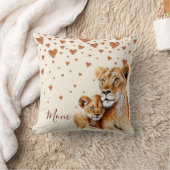 マザーライオンとそのベビーの母の日 クッション (ブランケット)