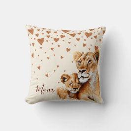 マザーライオンとそのベビーの母の日 クッション