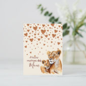 マザーライオンとそのベビーの母の日 ポストカード (スタンド正面)