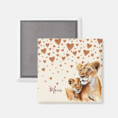 マザーライオンとそのベビーの母の日 マグネット (正面/裏面)