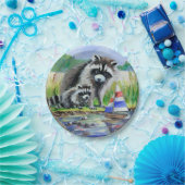 マザーラクーン、ベビー、おもちゃ ペーパープレート (パーティー)