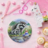 マザーラクーン、ベビー、おもちゃ ペーパープレート (パーティー)