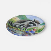 マザーラクーン、ベビー、おもちゃ ペーパープレート (アングル)