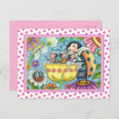 マザーラディバグ&子供チューリップタブ泡風呂 シーズンポストカード (正面/裏面)